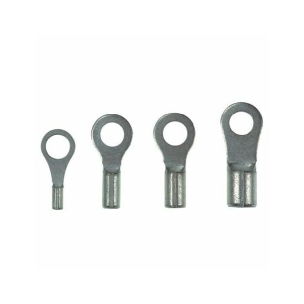 Ring Terminal, M5 Stud Size, 10 AWG, 2,000 V, Bare Insulated, Bare, 50 PK